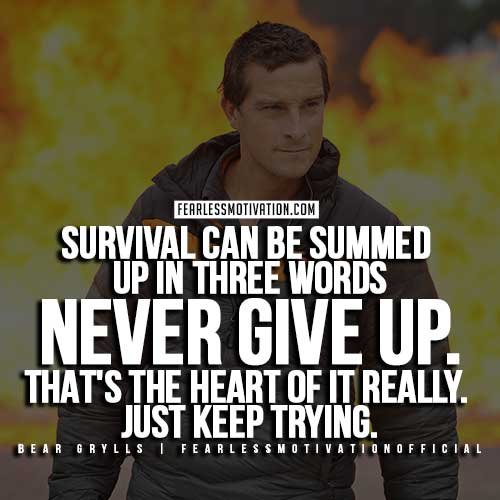 Bear Grylls Quotes - Never Give Up