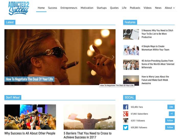 top motivational blogs addicted2success