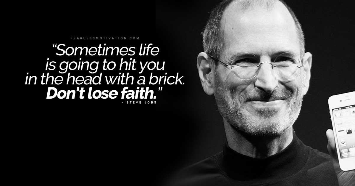 Got fired you were blessed Steve jobs hit in the head with a brick don't lose faith fired laid off sacked no job unemployed