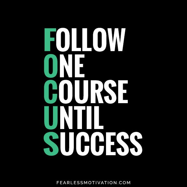 Why Working Smarter & Harder Will Never Be Enough FOCUS quote quotes follow one course until success hard work how to make money business success get rich