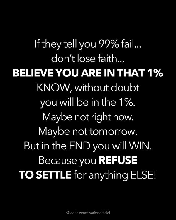 Believe you are in the 1%